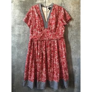 LANE BRYANT 18W Red Tropical Floral Dress Lined